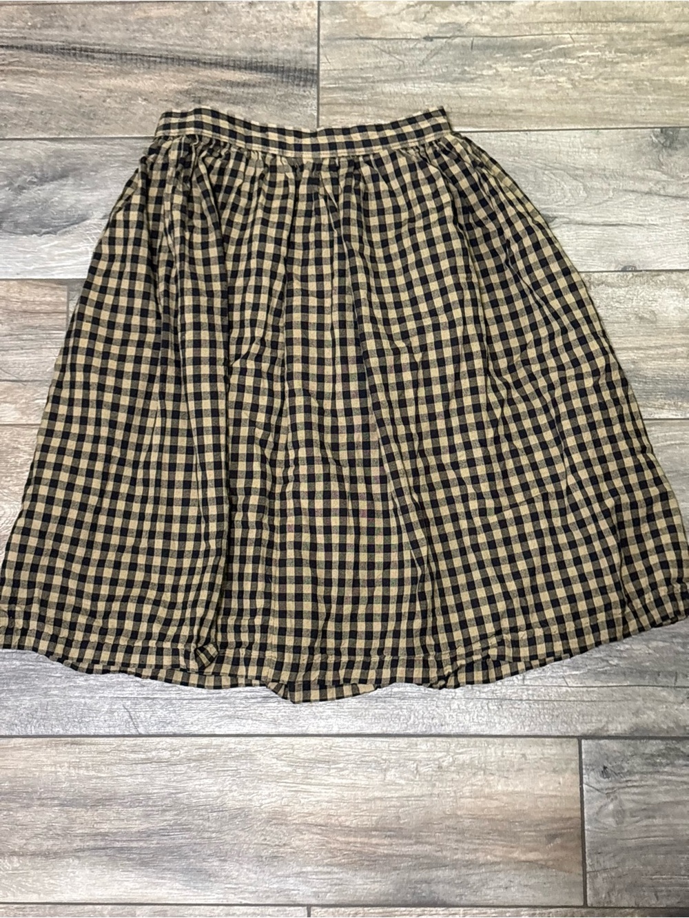 Handmade Classic Black & Tan Gingham Women’s Skirt